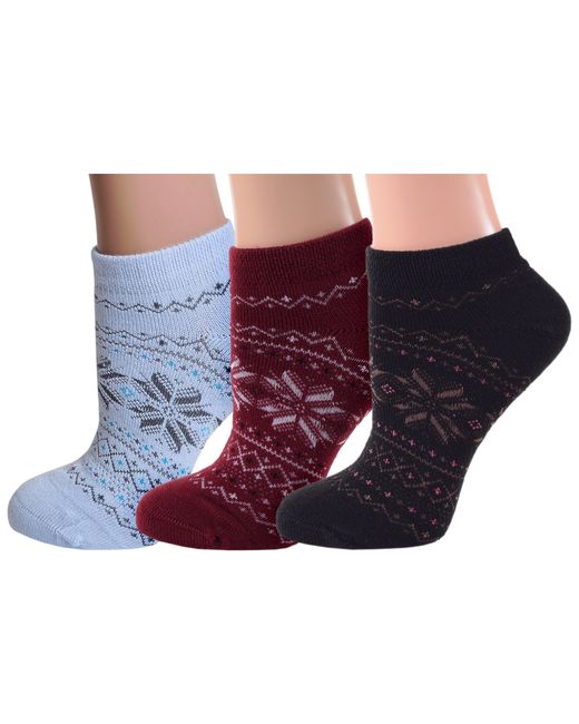 Grinston socks Комплект носков женских 3-17D4 голубых бордовых черных