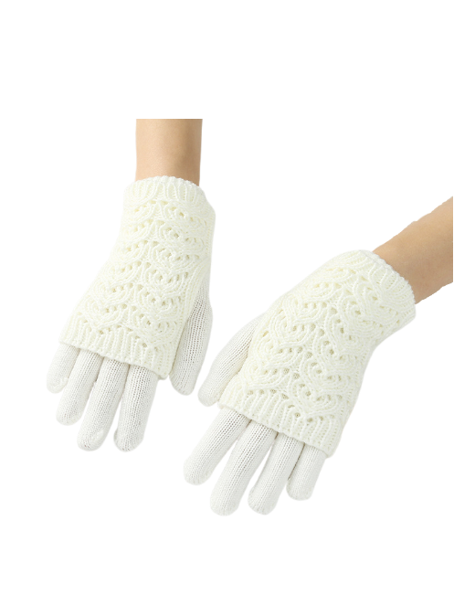 Wasabi Trend Комплект перчатки и митенки WH-00189 кремовый