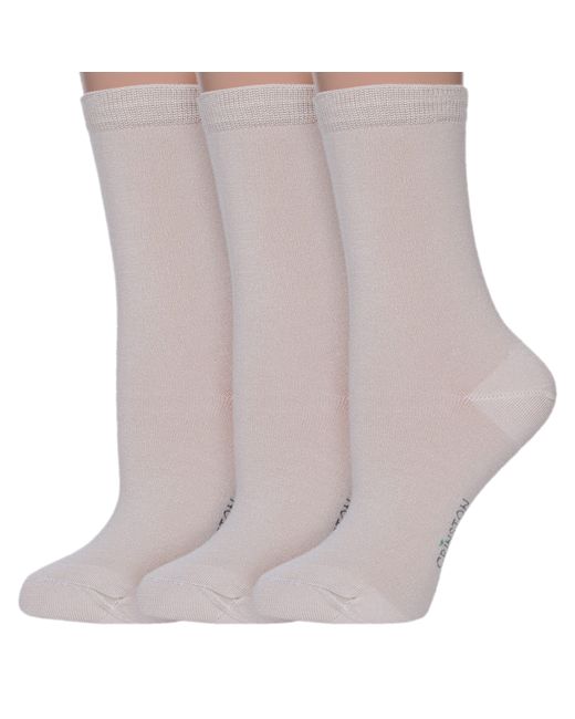 Grinston socks Комплект носков женских 3-17D2 бежевых