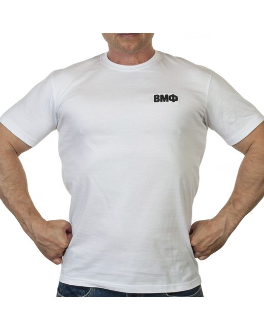 Nobrand Белая футболка Вмф с вышивкой на груди размер 52