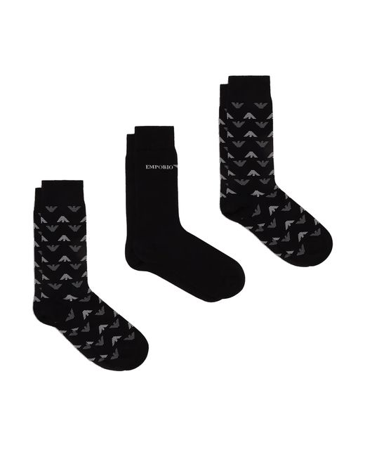 Emporio Armani Комплект носков мужских черных