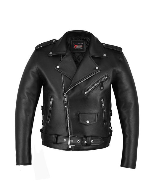 RockMerch Кожаная куртка KRM769 черная 58 RU