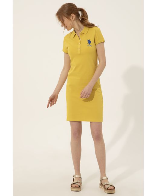 U.S. Polo Assn. Платье U.S. POLO Assn. G082SZ0750MTS0222-075 желтое