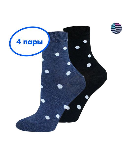 CONTE Elegant Комплект носков женских 14с1100 синих черных 4 пары