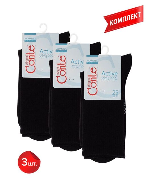 CONTE Elegant Комплект носков женских 20С-20СП черных 3 пары