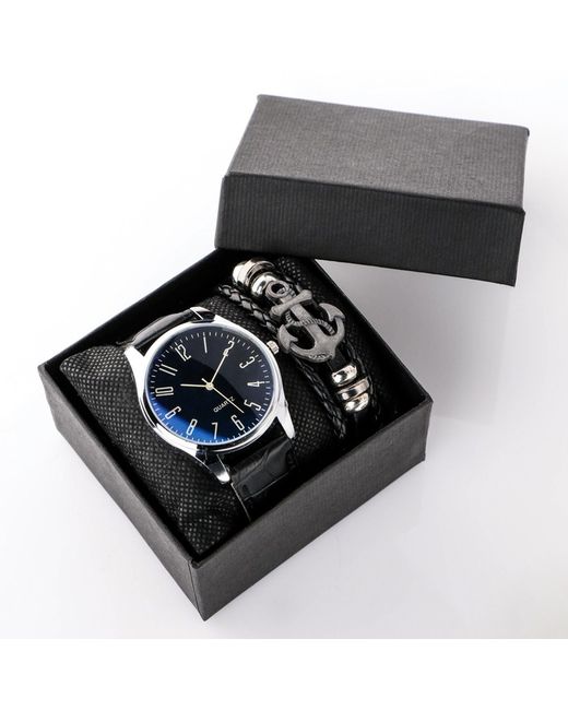Nobrand Подарочный набор 2 в 1 Boune наручные часы браслет Якорь