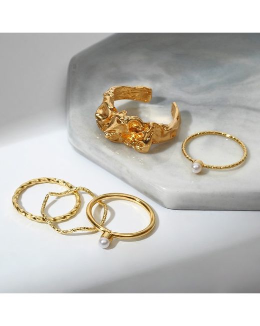 Queen Fair Кольцо набор 5 штук Идеальные пальчики изящность в золоте