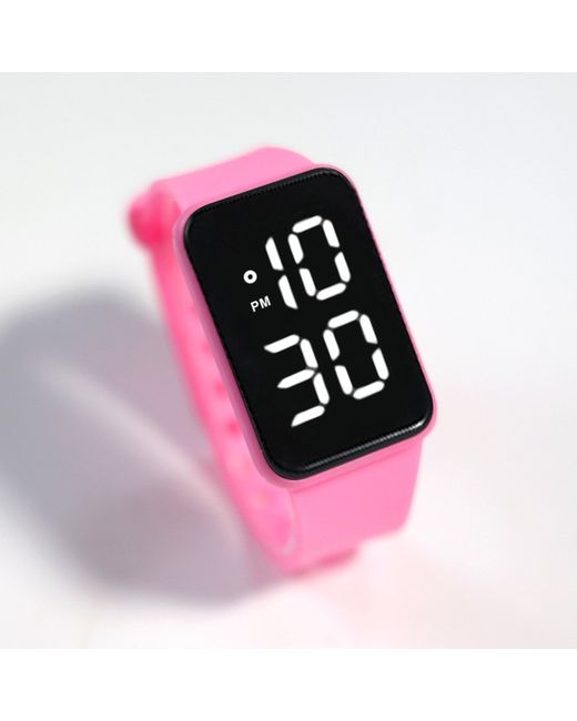 Nobrand Часы наручные электронные 3 АТМ ремешок силикон розовые