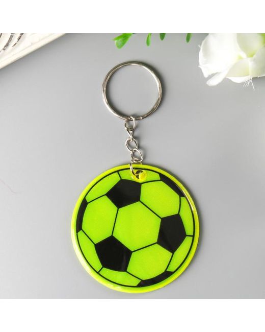 Nobrand Брелок пластик светоотражающий Футбольный мяч МИКС 5х5 см12 шт.