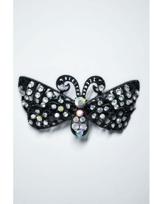 Fashion Jewelry Заколка-автомат Butterfly черная/белая