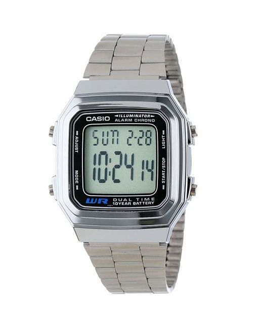 Casio Наручные часы A178WA-1A серебристые