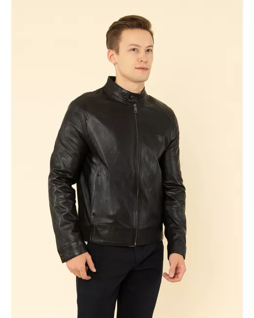 Каляев Кожаная куртка 1626677 черная