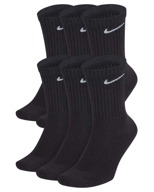 Nike Комплект носков мужских Everyday Cushion Crew Socks 6P черных
