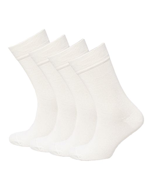 Status Комплект носков мужских Классические из хлопка белых 4 пары