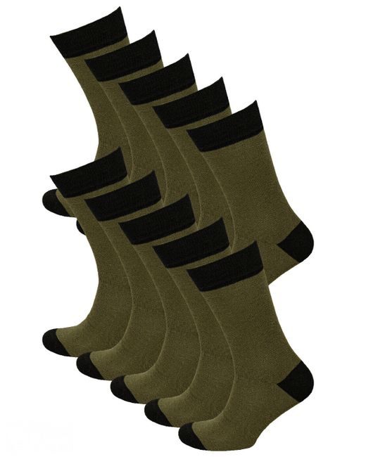 Status Комплект носков мужских Классические из хлопка 10 пар зеленых