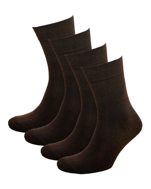 Status Комплект носков мужских Классические из хлопка коричневых 4 пары