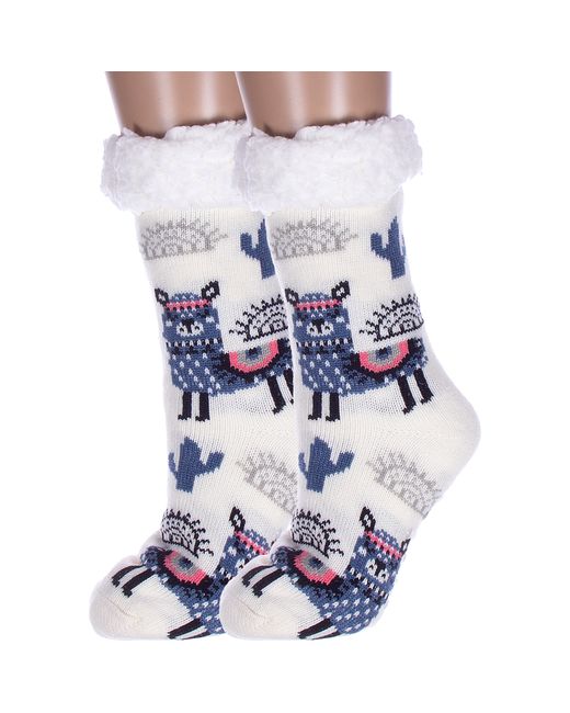Hobby Line Комплект носков женских 2-Нжмех30602-01 белых 2 пары