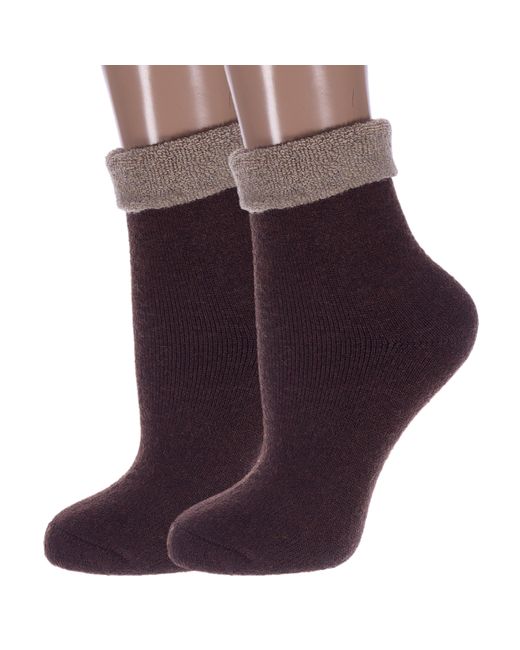Hobby Line Комплект носков женских 2-нжт018-8 коричневых 2 пары
