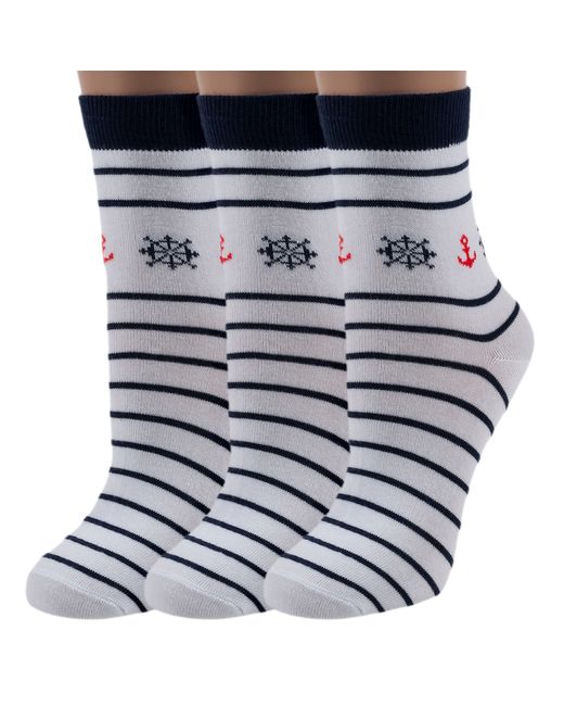 Хох Комплект носков женских 3-G-3Rs белых синих красных