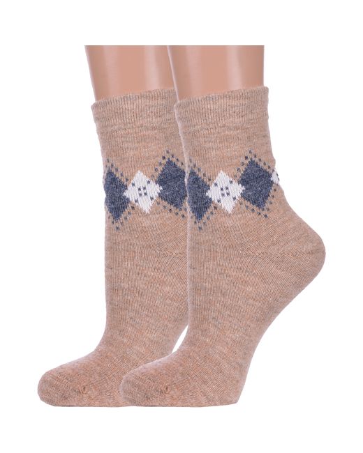 Lorenzline Комплект носков женских 2-В27 бежевых 2 пары