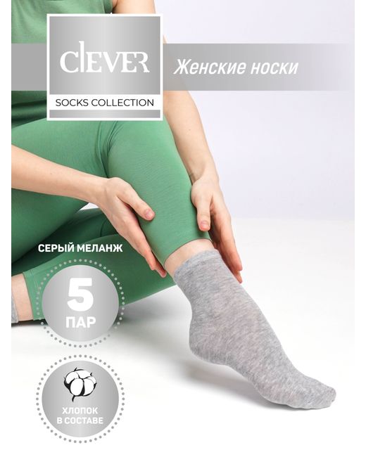 Clever Wear Комплект носков женских L10005 серых 5 пар