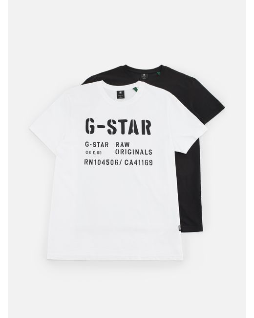 G-Star Комплект футболок мужских черных