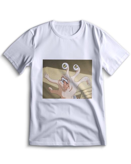 Top T-shirt Футболка Аниме Паразит 0018 белая 3XS