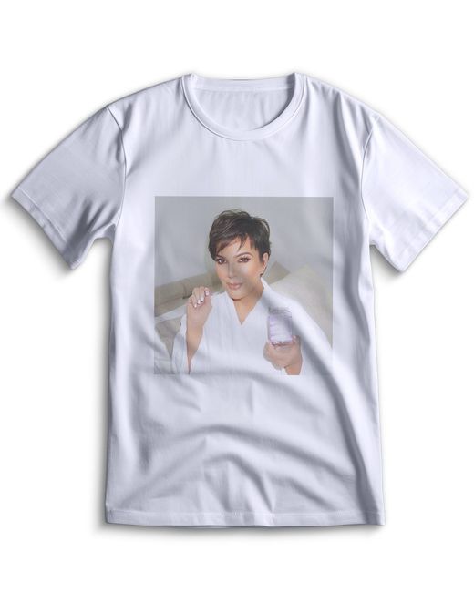 Top T-shirt Футболка Крисс Дженнер Kris Jenner 0145 белая XS