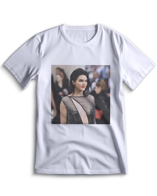 Top T-shirt Футболка Кендалл Дженнер Kendall Jenner 0040 белая XXS