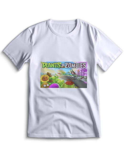 Top T-shirt Футболка Растения против Зомби plants vs zombies 0091 белая L