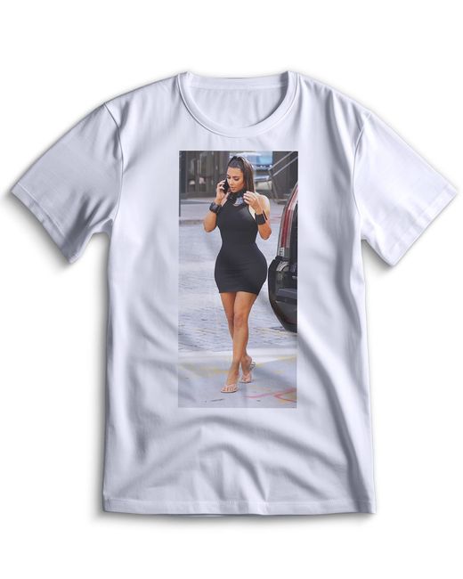 Top T-shirt Футболка Ким Кардашьян Kim Kardashian 0069 белая XL