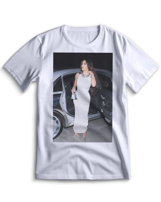 Top T-shirt Футболка Ким Кардашьян Kim Kardashian 0133 белая XXS