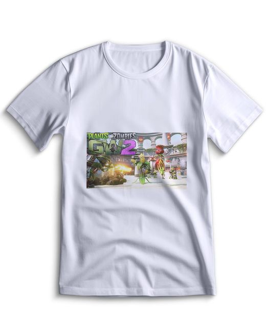 Top T-shirt Футболка Растения против Зомби plants vs zombies 0156 белая XXS