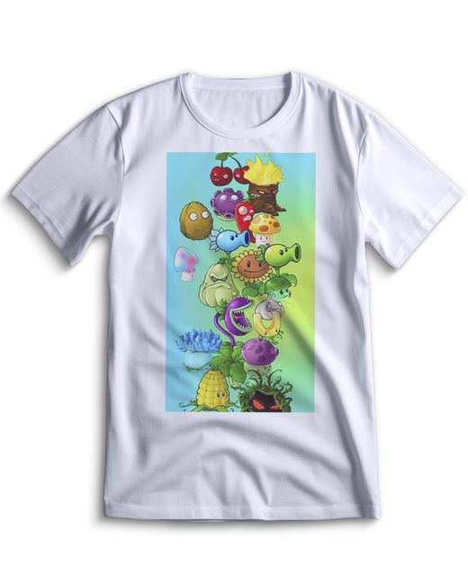 Top T-shirt Футболка Растения против Зомби plants vs zombies 0083 белая M