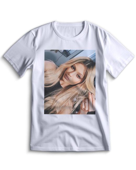 Top T-shirt Футболка Кайли Дженнер Kylie Jenner 0152 белая XXS