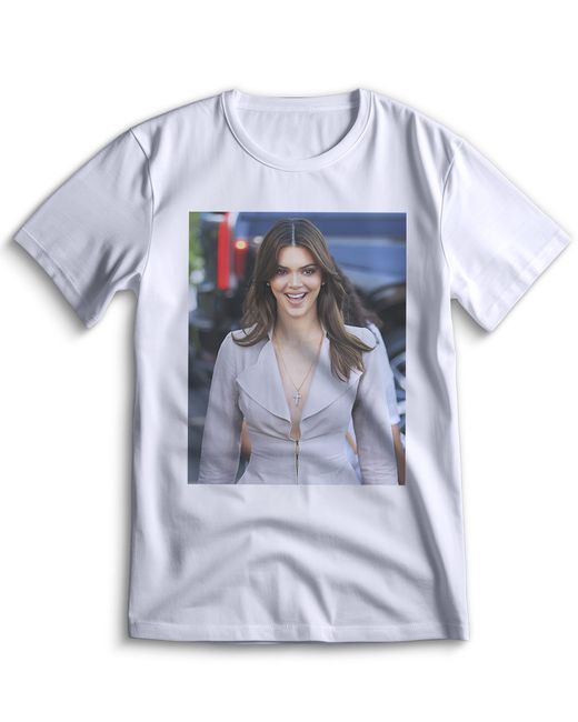 Top T-shirt Футболка Кендалл Дженнер Kendall Jenner 0013 белая XXS