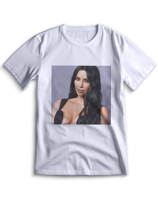 Top T-shirt Футболка Ким Кардашьян Kim Kardashian 0100 белая XXS