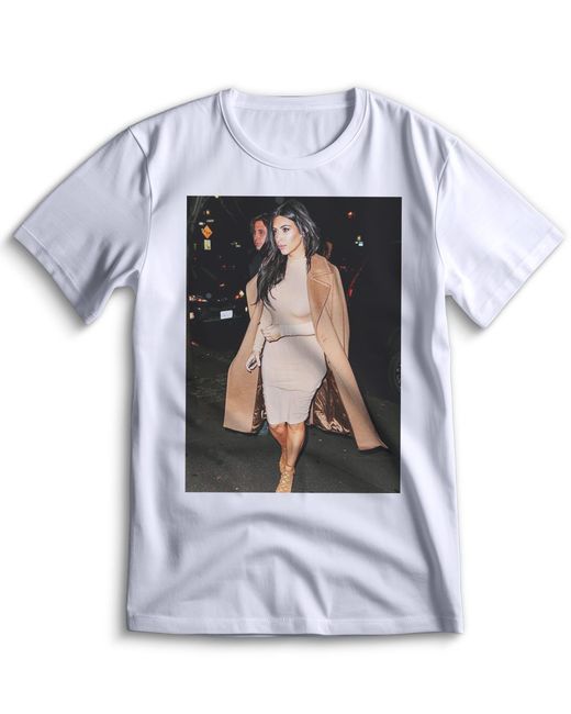 Top T-shirt Футболка Ким Кардашьян Kim Kardashian 0090 белая XL