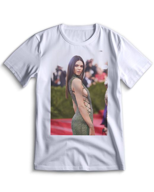 Top T-shirt Футболка Кендалл Дженнер Kendall Jenner 0120 белая XXS