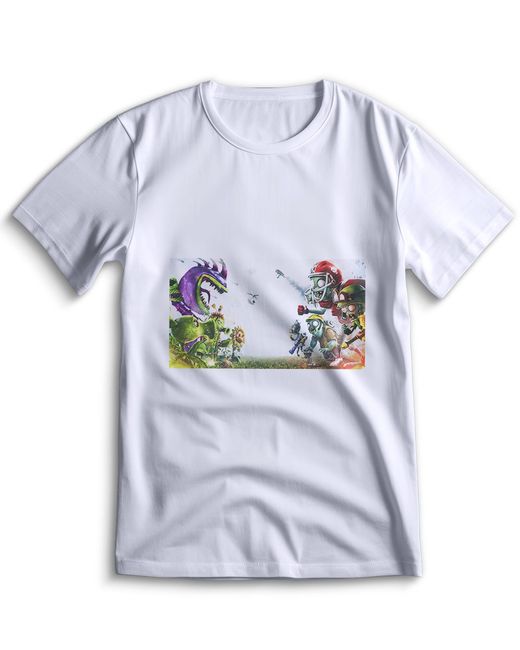 Top T-shirt Футболка Растения против Зомби plants vs zombies 0081 белая S