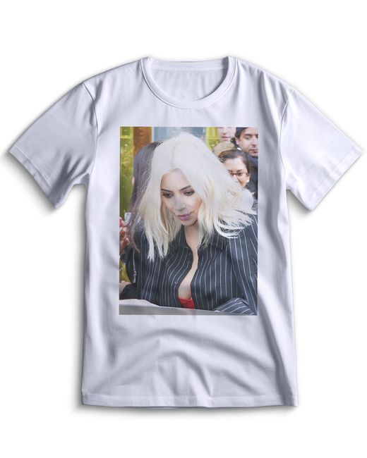Top T-shirt Футболка Ким Кардашьян Kim Kardashian 0150 белая L