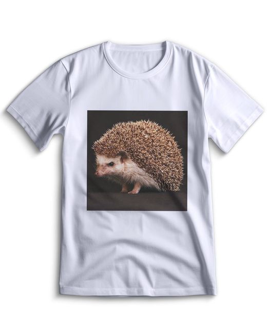 Top T-shirt Футболка Ежик 0032 белая 3XS