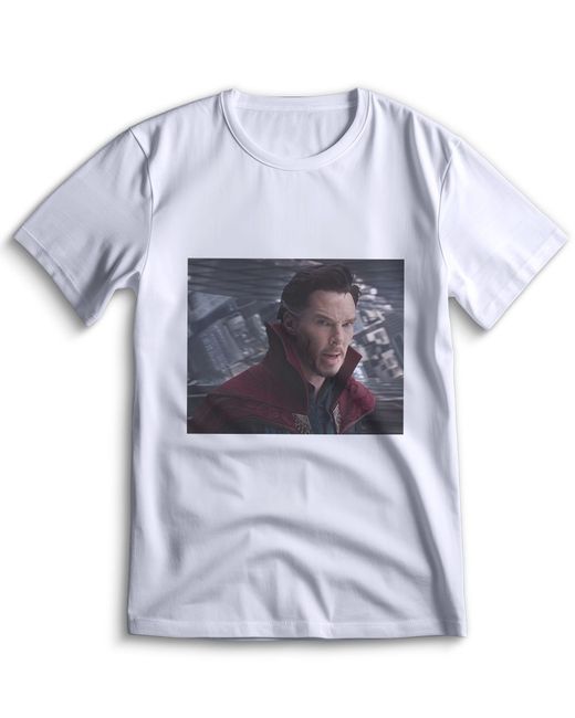 Top T-shirt Футболка Доктор Стрейнж Dr. Strange 0012 белая XXS