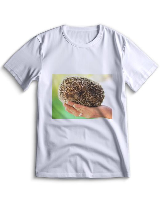 Top T-shirt Футболка Ежик 0060 белая L