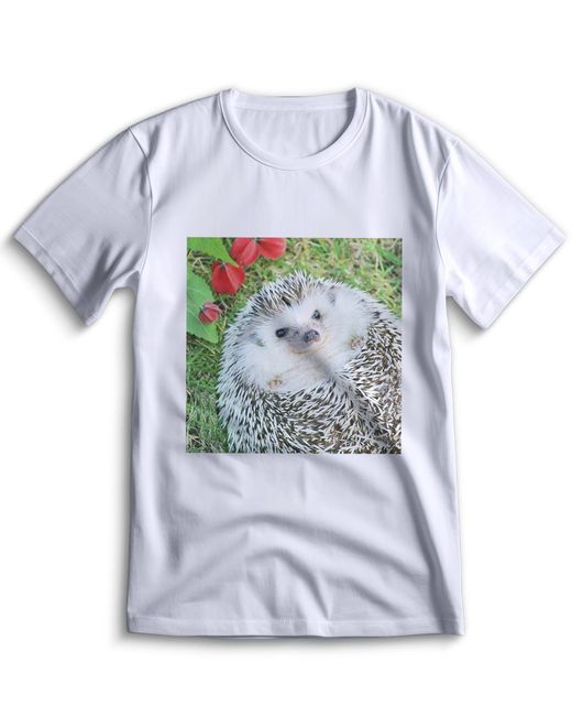 Top T-shirt Футболка Ежик 0030 белая XL