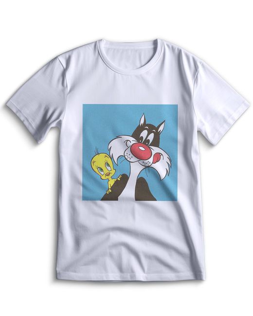 Top T-shirt Футболка Веселые Мелодии looney tunes 0060 белая XL