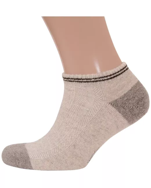 Монголка Короткие носки из 100 монгольской шерсти кремово-серые размер 34-36