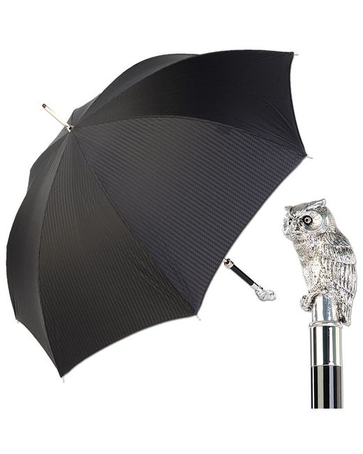 Pasotti Зонт-трость полуавтоматический Owl Silver Codino черный