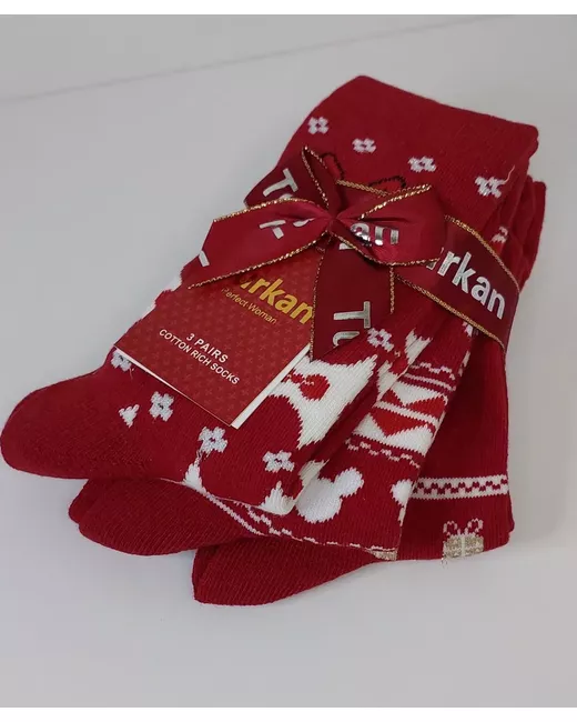 Turkan Комплект носков женских MY529 красных 3 пары