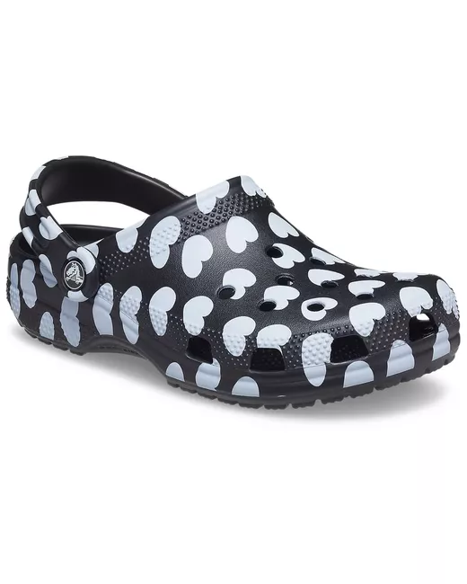 Crocs Сабо унисекс Classic Heart Print Clog черные